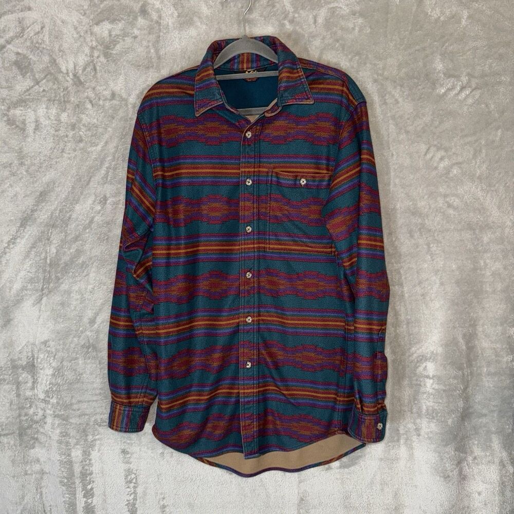 Vintage REI Aztec Southwestern Fleece Button Up Shacket Small Polartec Cowboy
